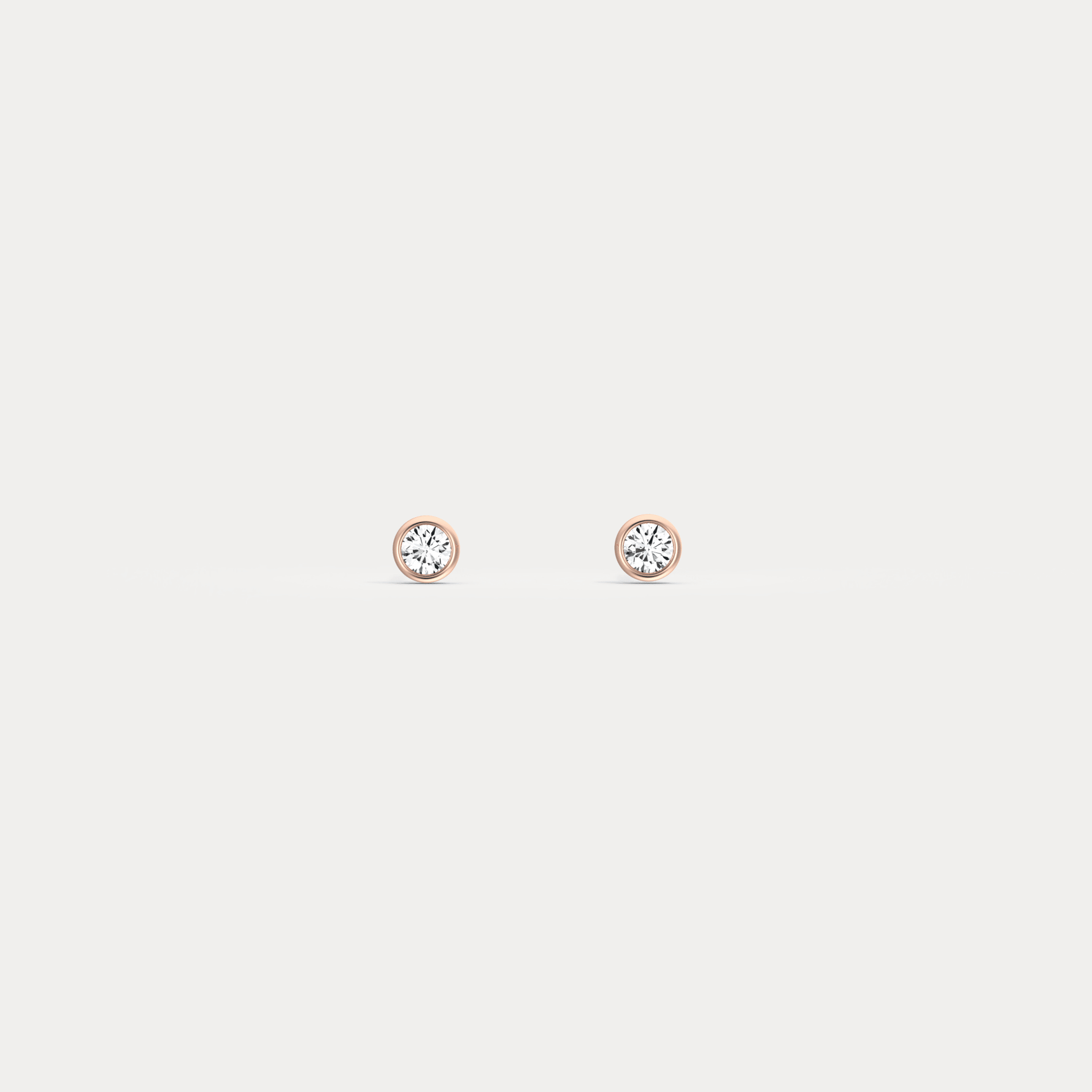Minimalist Lab Diamond Bezel Stud Earrings in 14K Gold/Platinum - Earrings