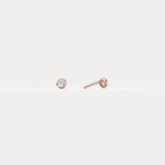 Minimalist Lab Diamond Bezel Stud Earrings in 14K Gold/Platinum - Earrings