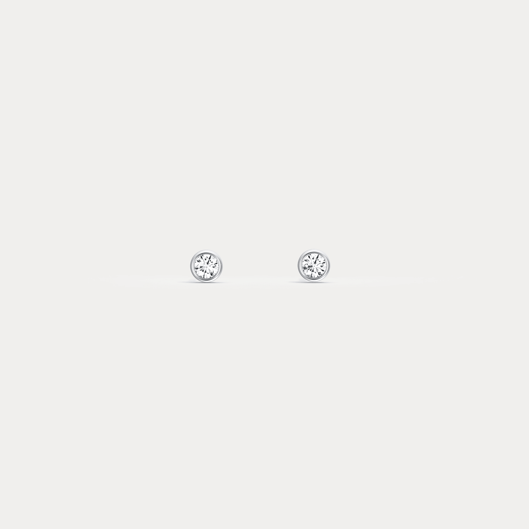 Minimalist Lab Diamond Bezel Stud Earrings in 14K Gold/Platinum - Earrings