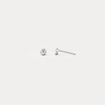 Minimalist Lab Diamond Bezel Stud Earrings in 14K Gold/Platinum - Earrings