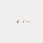 Minimalist Lab Diamond Bezel Stud Earrings in 14K Gold/Platinum - Earrings