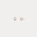 Round Brilliant Lab-Grown Diamond Bezel Studs in 14K Solid Gold / Platinum - Earrings