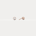 Round Brilliant Lab-Grown Diamond Bezel Studs in 14K Solid Gold / Platinum - Earrings