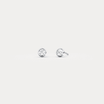 Round Brilliant Lab-Grown Diamond Bezel Studs in 14K Solid Gold / Platinum - Earrings
