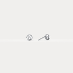 Round Brilliant Lab-Grown Diamond Bezel Studs in 14K Solid Gold / Platinum - Earrings