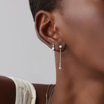 14K Solid Gold Dazzling Drop Earring With Lab Diamond - 