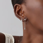 14K Solid Gold Dazzling Drop Earring With Lab Diamond - 