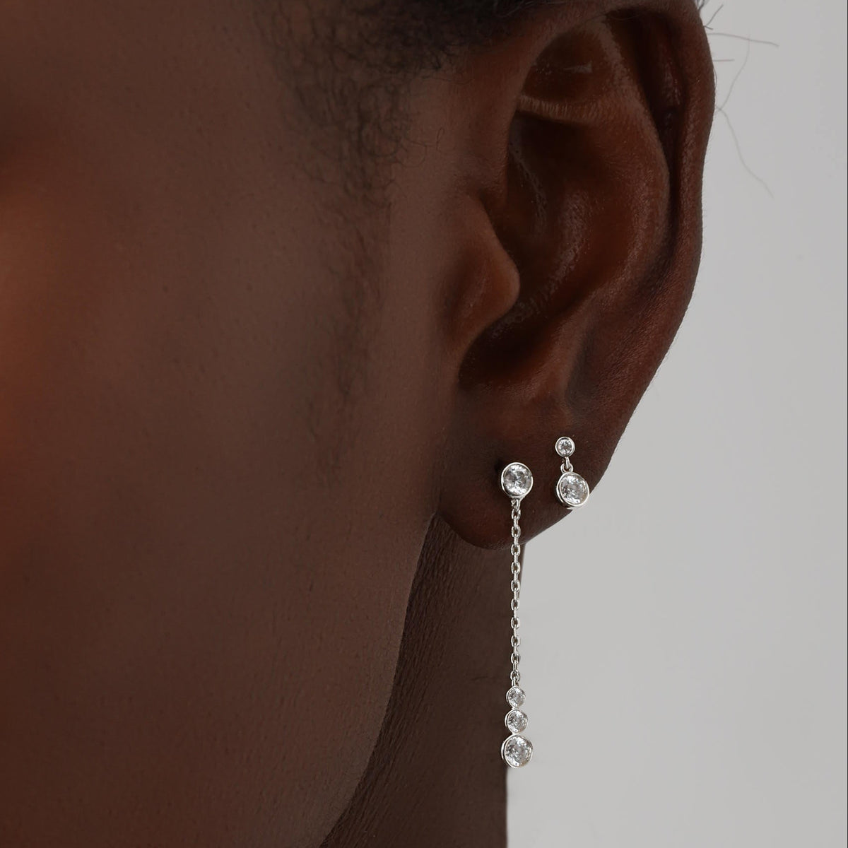 14K Solid Gold Dazzling Drop Earring With Lab Diamond - 