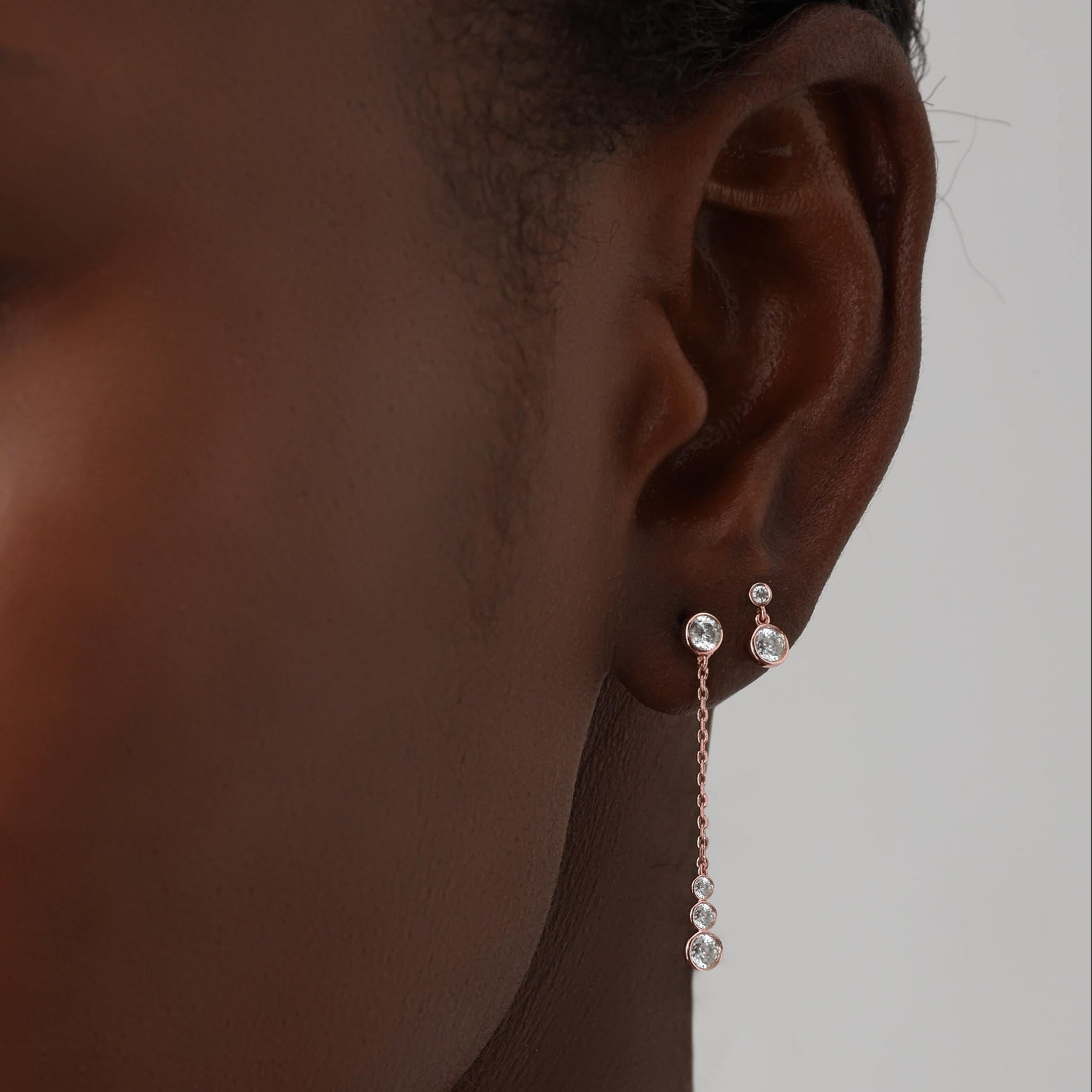 14K Solid Gold Dazzling Drop Earring With Lab Diamond - 