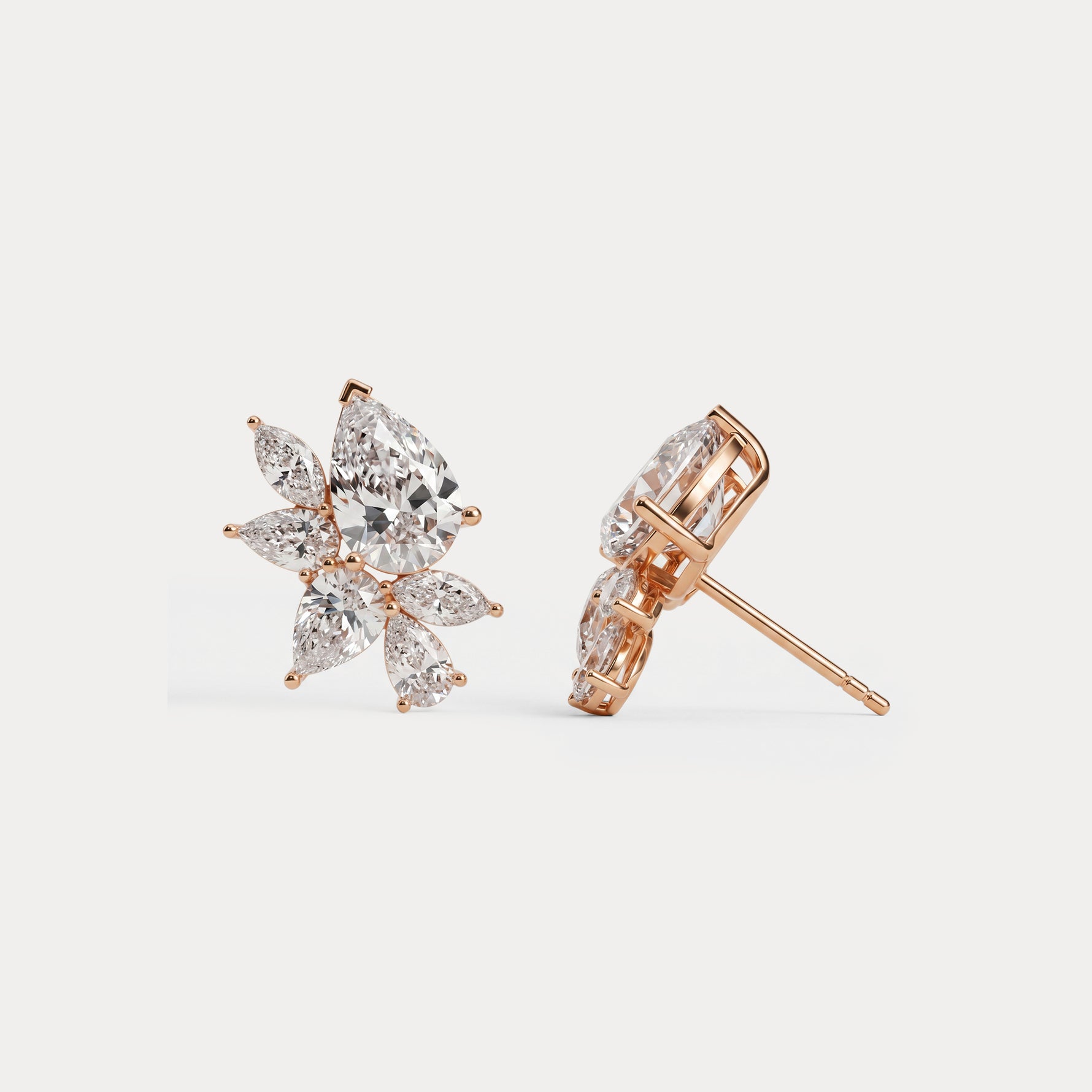4.86 CTW Botanical Pear Lab-Grown Diamond Stud Earrings - Earrings