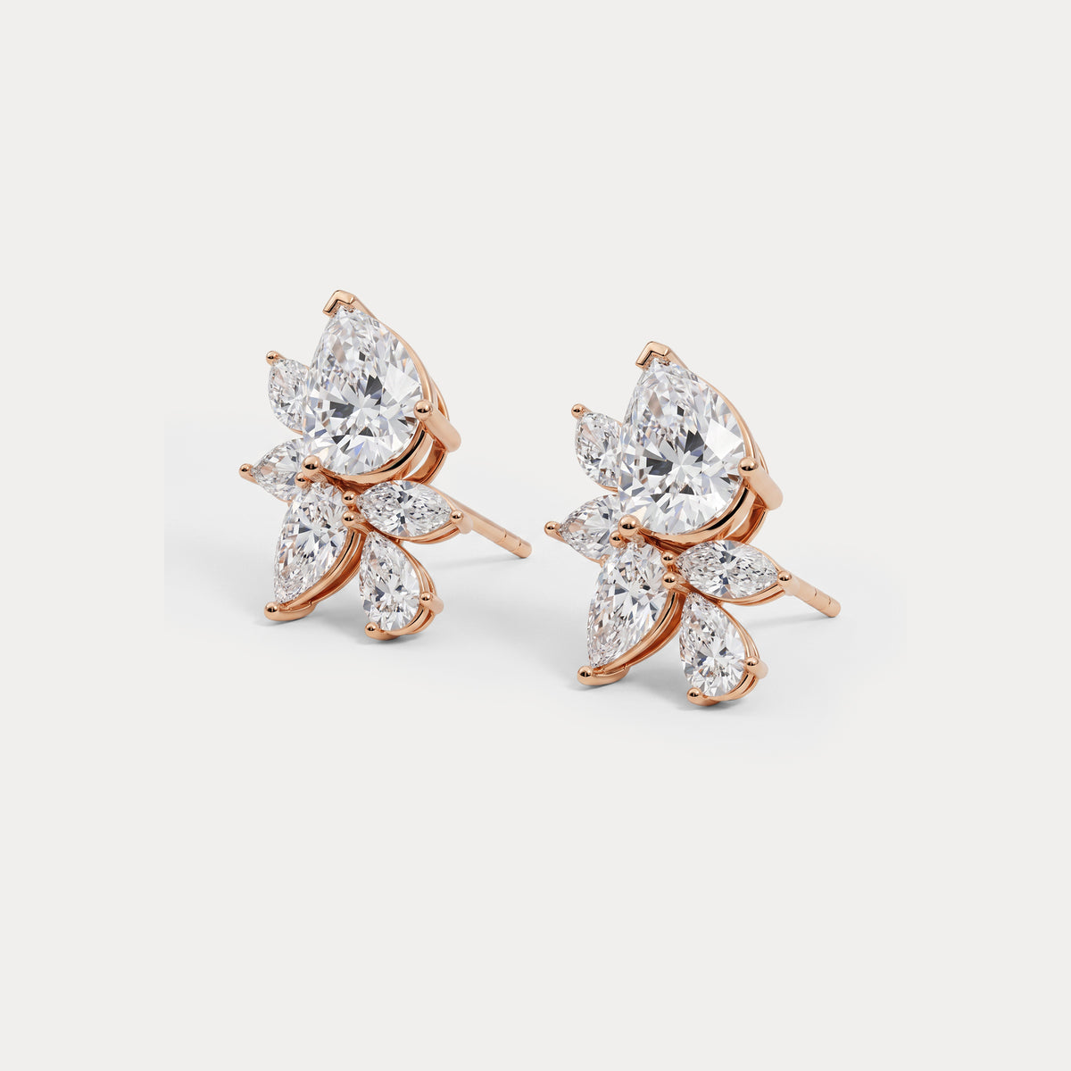 4.86 CTW Botanical Pear Lab-Grown Diamond Stud Earrings - Earrings