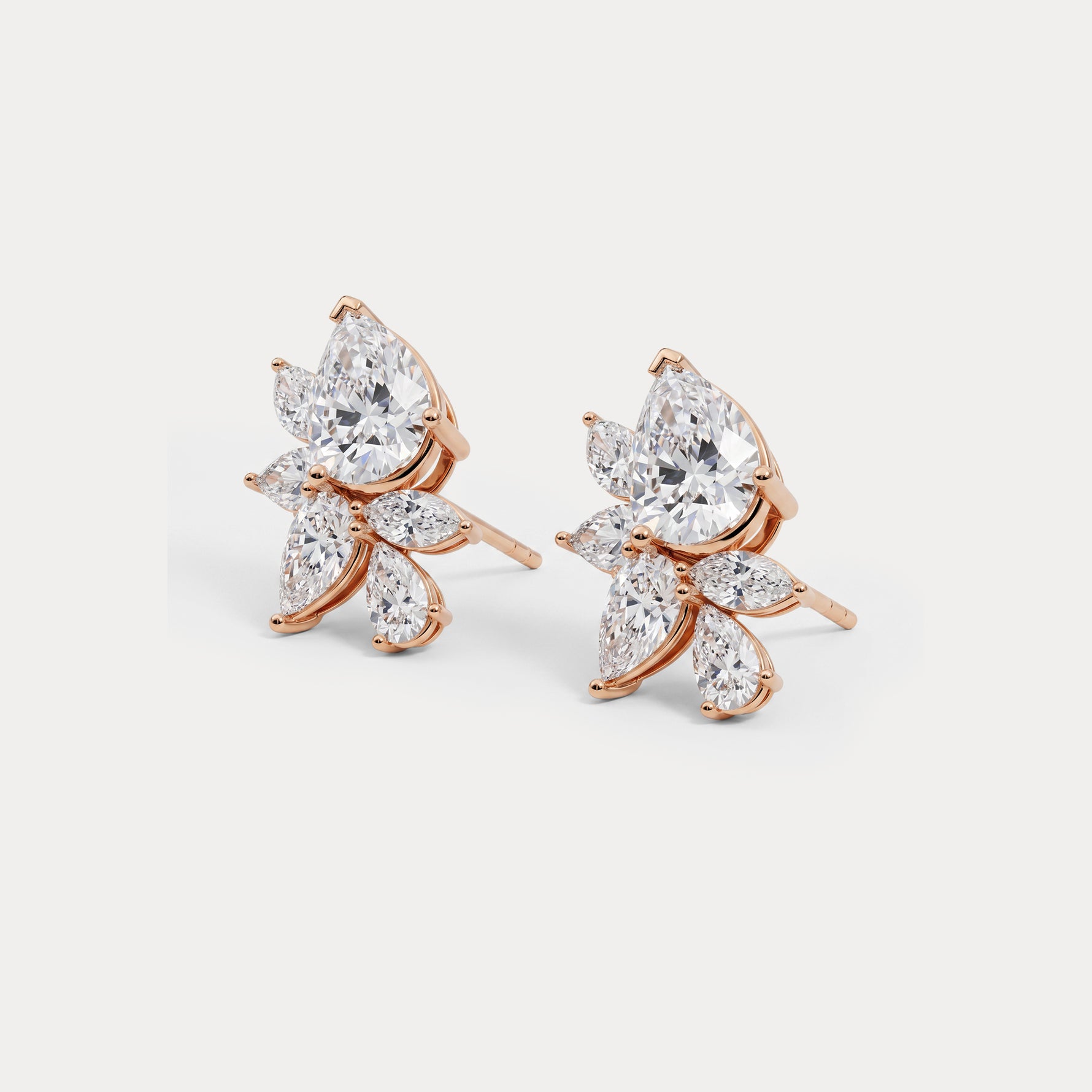 4.86 CTW Botanical Pear Lab-Grown Diamond Stud Earrings - Earrings