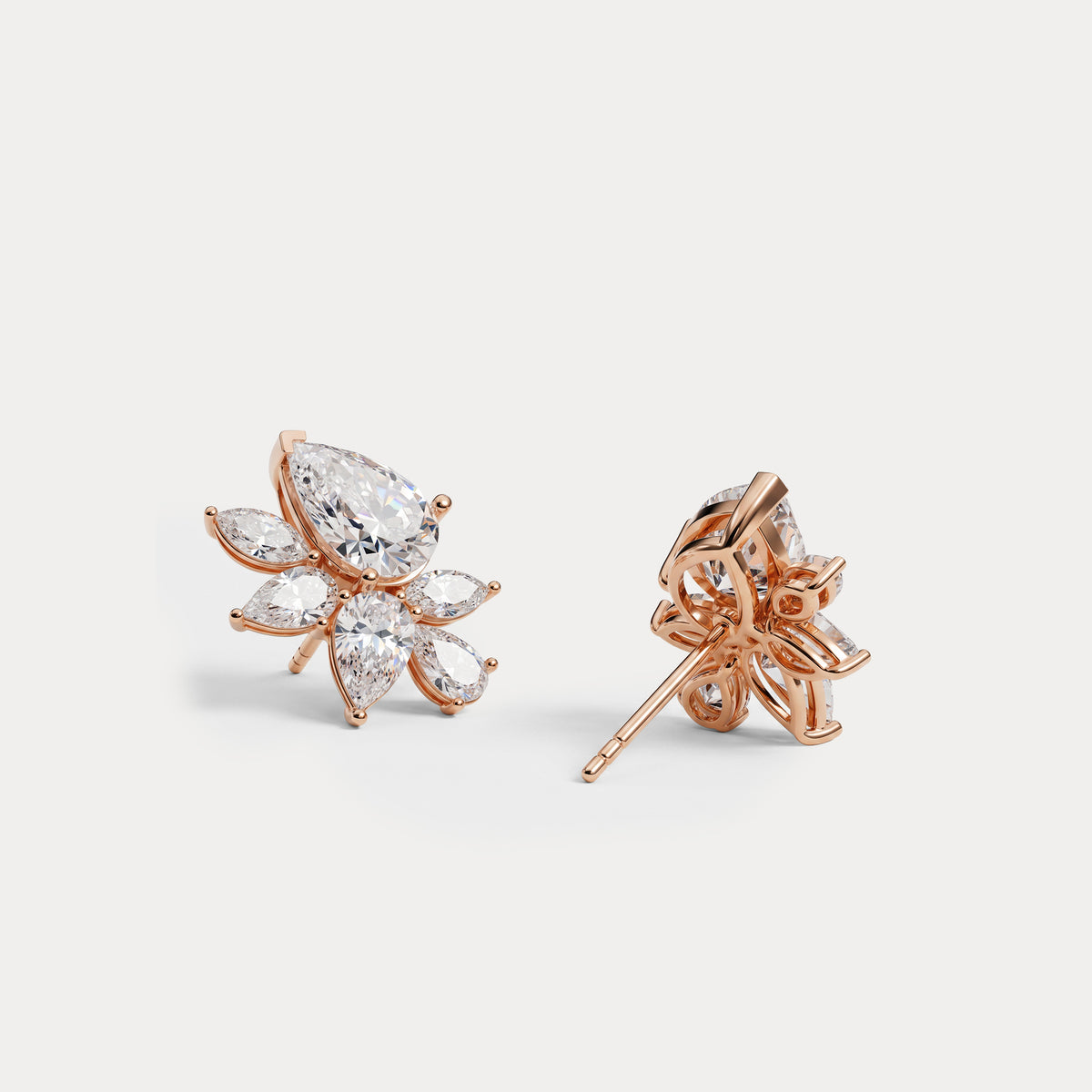 4.86 CTW Botanical Pear Lab-Grown Diamond Stud Earrings - Earrings