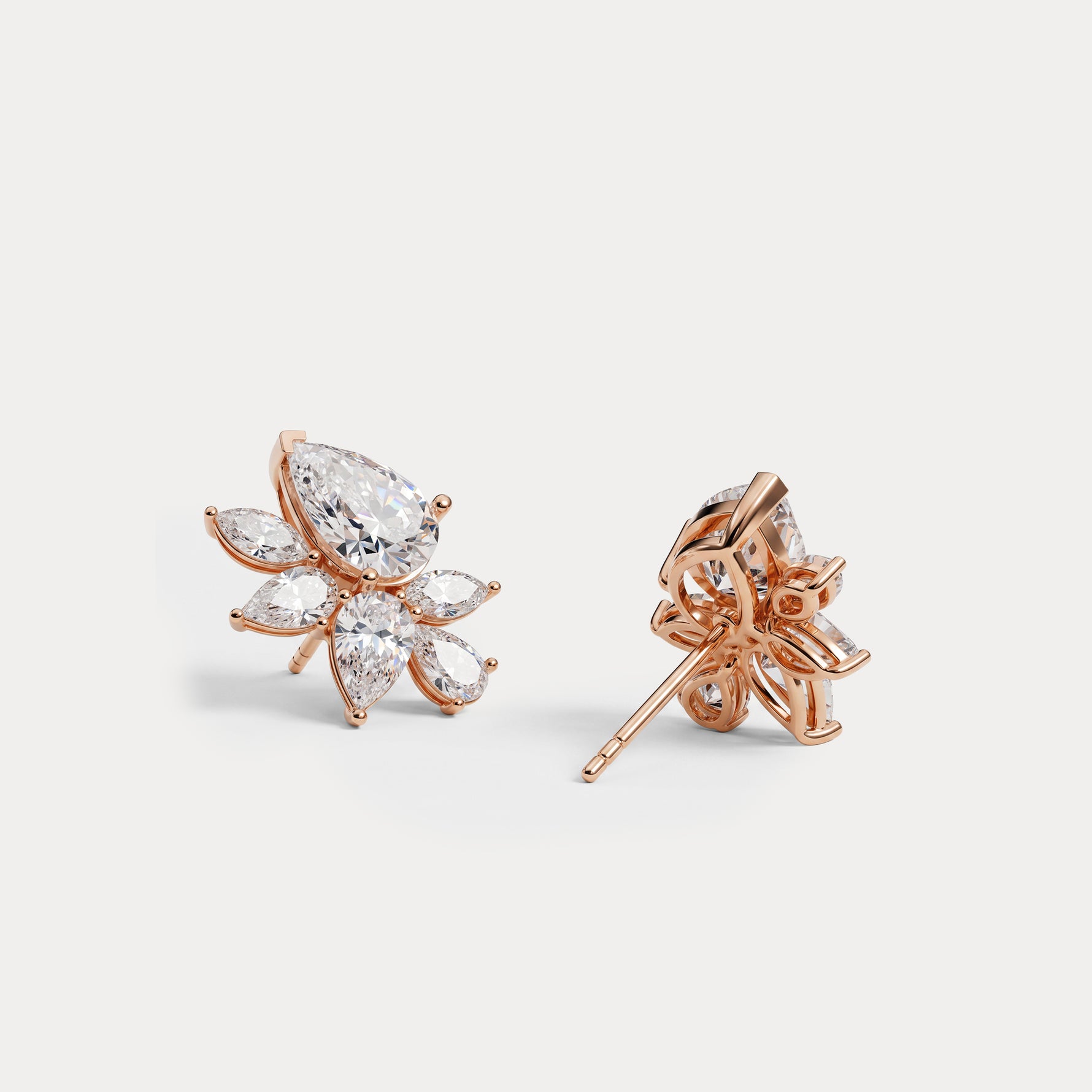 4.86 CTW Botanical Pear Lab-Grown Diamond Stud Earrings - Earrings