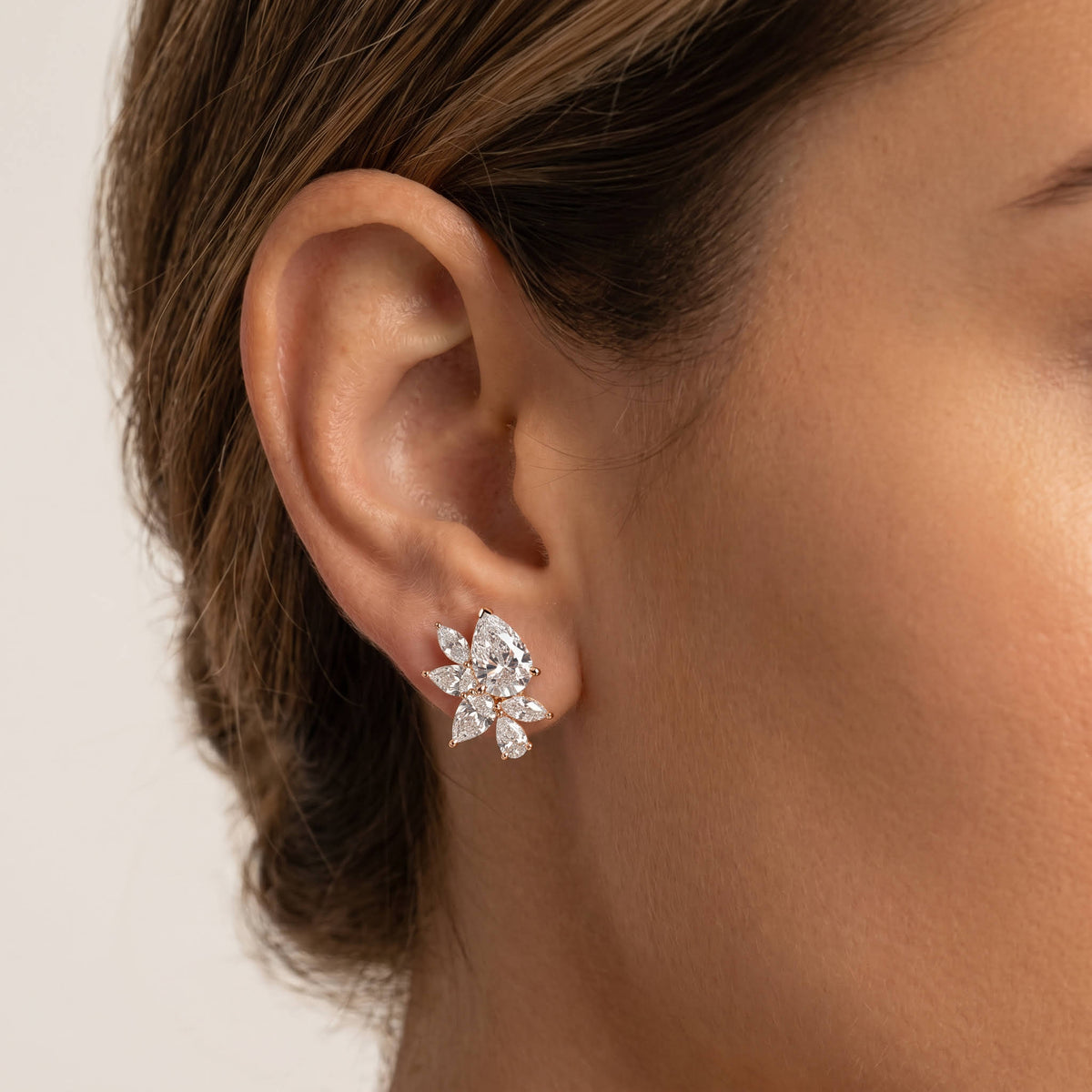 4.86 CTW Botanical Pear Lab-Grown Diamond Stud Earrings - Earrings