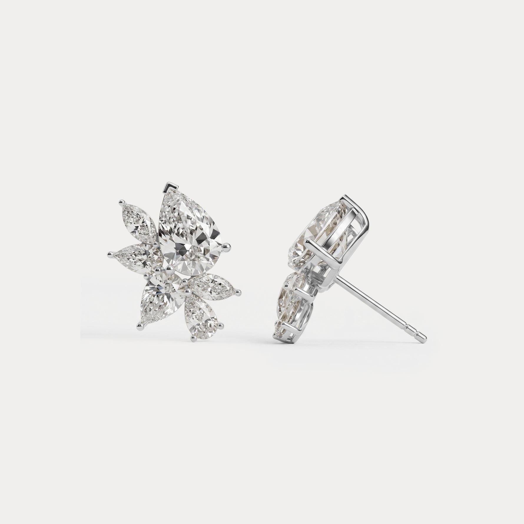 4.86 CTW Botanical Pear Lab-Grown Diamond Stud Earrings - Earrings