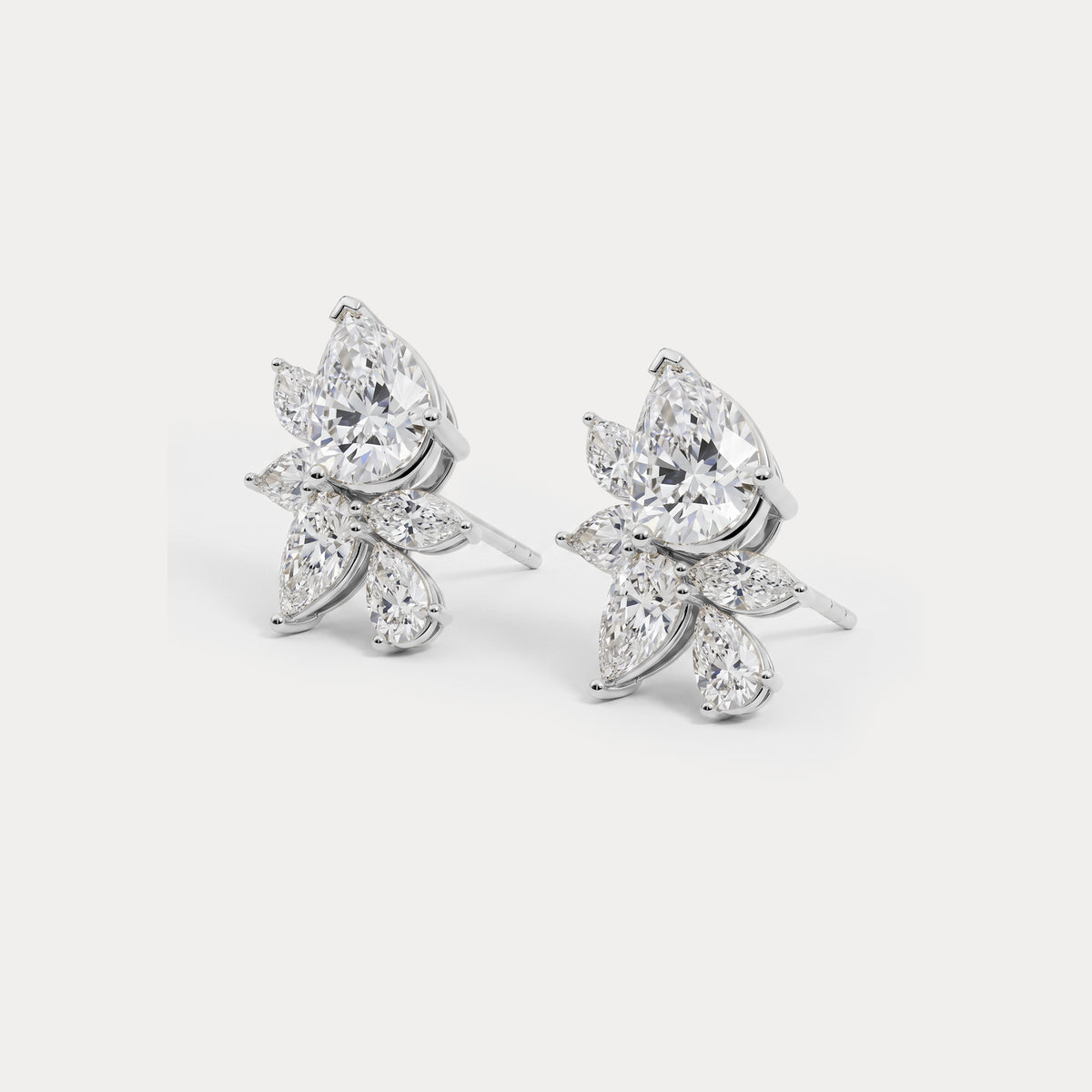 4.86 CTW Botanical Pear Lab-Grown Diamond Stud Earrings - Earrings