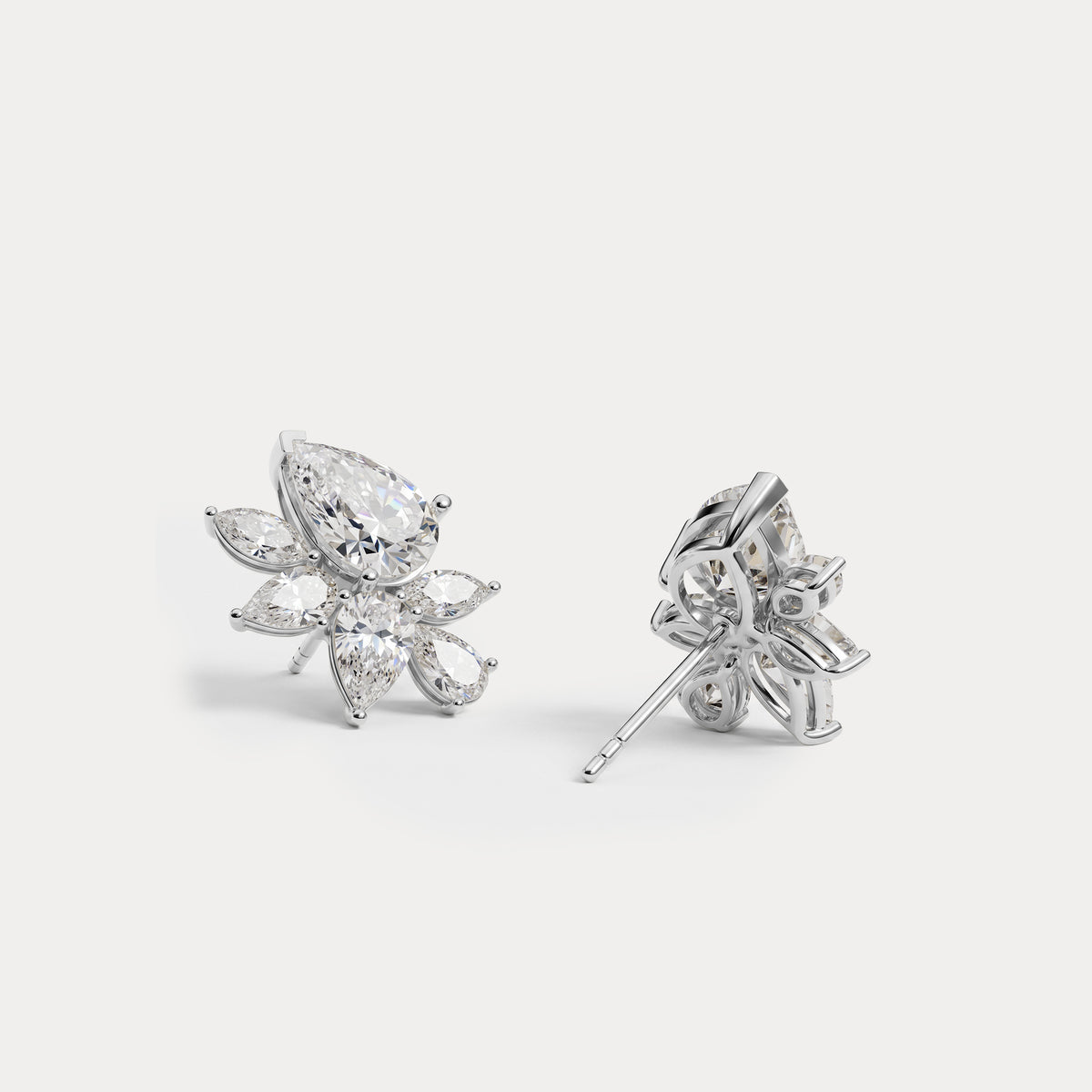 4.86 CTW Botanical Pear Lab-Grown Diamond Stud Earrings - Earrings