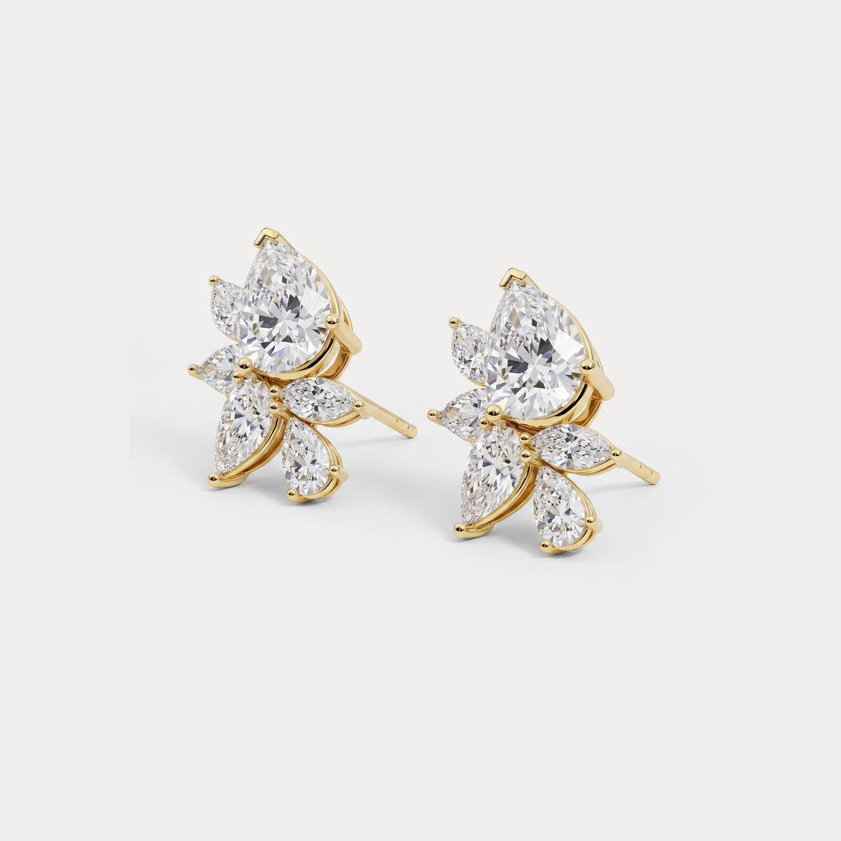 4.86 CTW Botanical Pear Lab-Grown Diamond Stud Earrings - Earrings