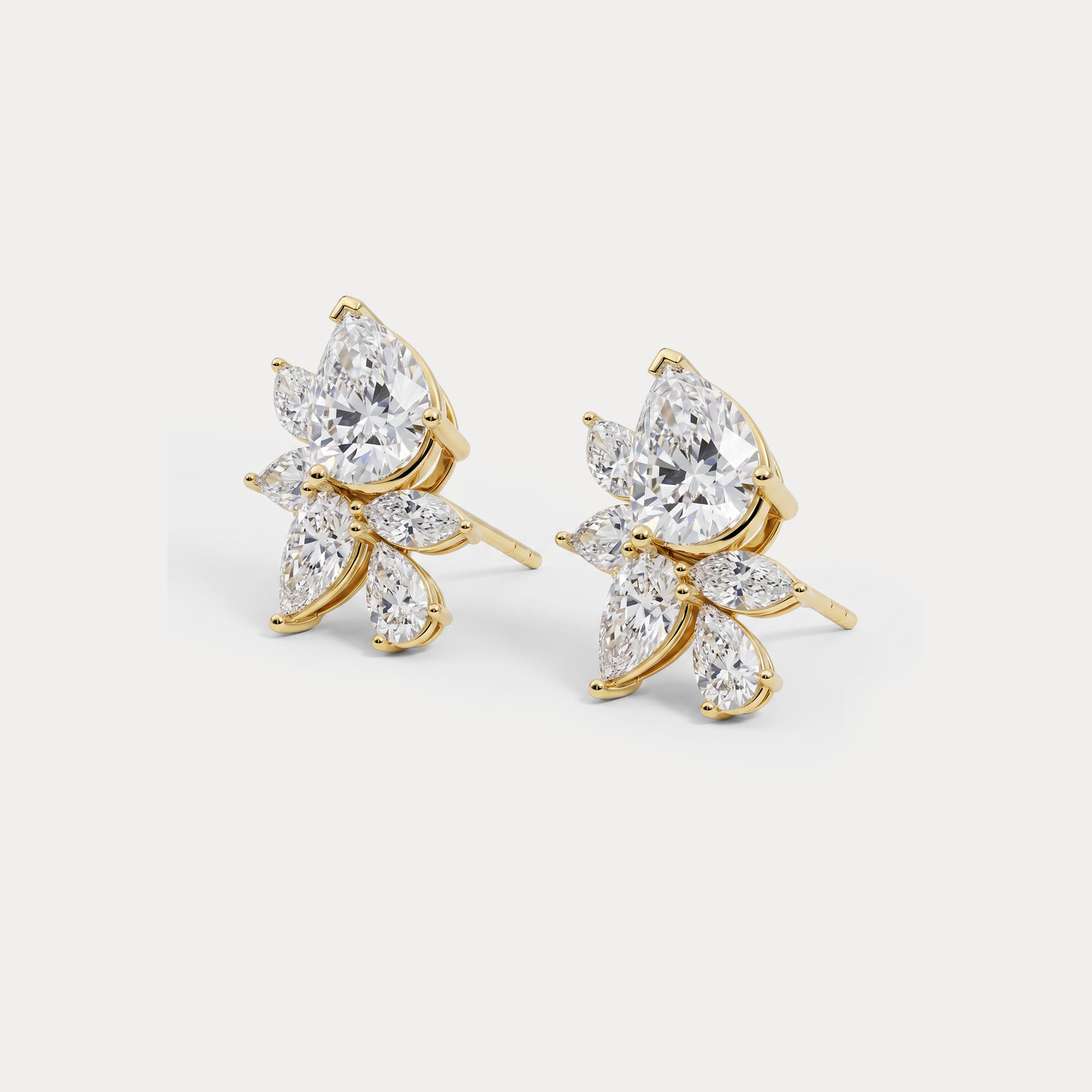 4.86 CTW Botanical Pear Lab-Grown Diamond Stud Earrings - Earrings
