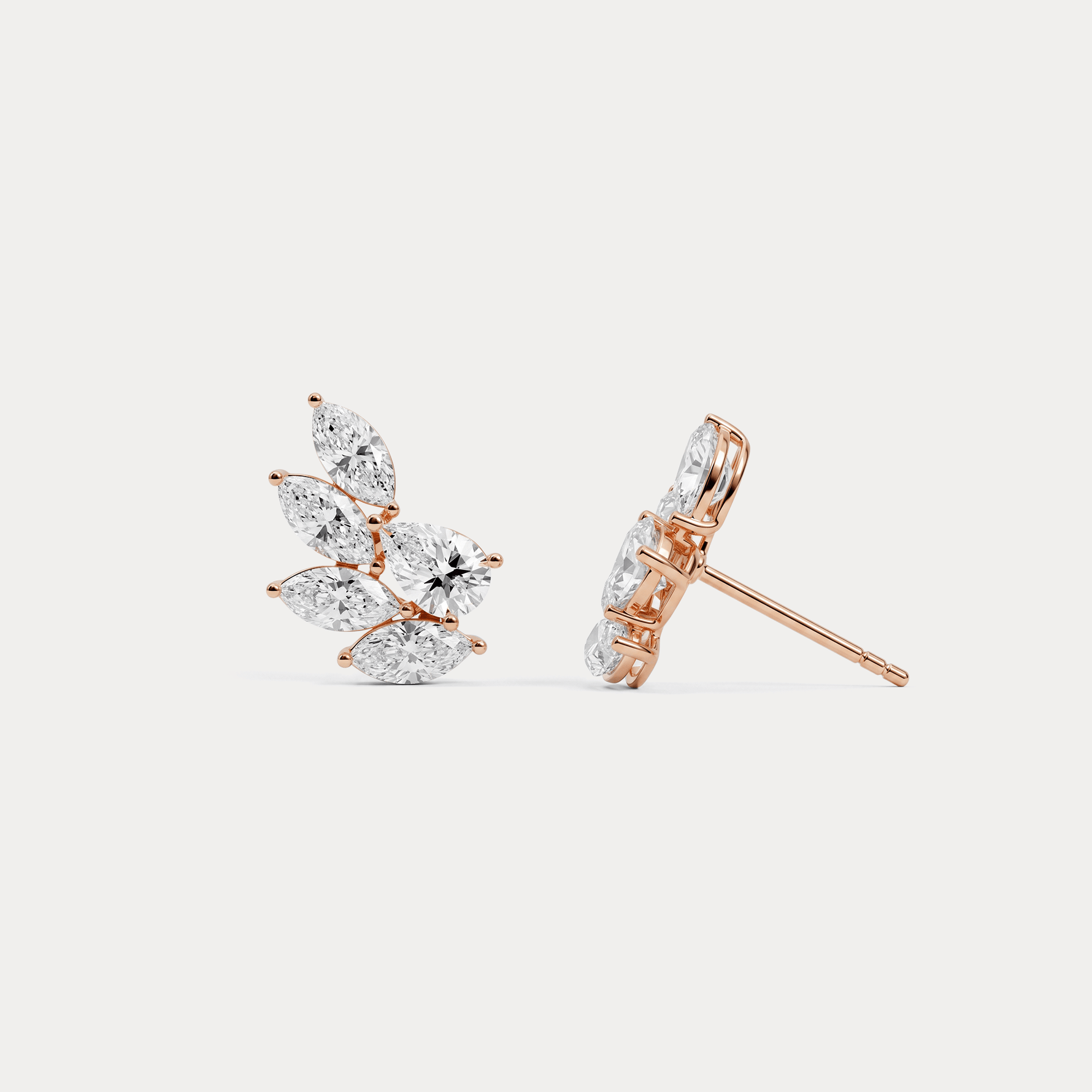 2.34 CTW Laurel Leaf Lab-Grown Diamond Stud Earrings - Earrings