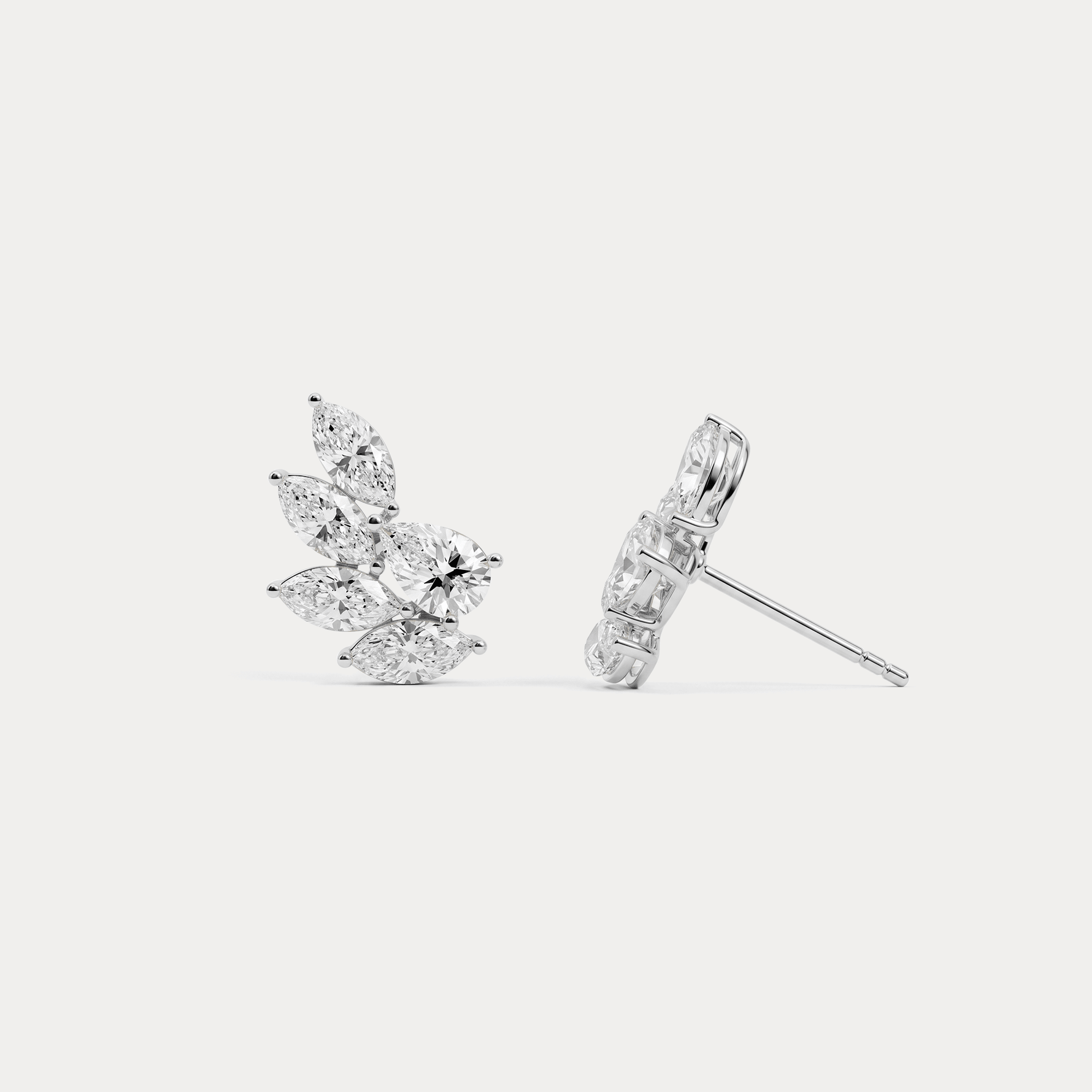 2.34 CTW Laurel Leaf Lab-Grown Diamond Stud Earrings - Earrings
