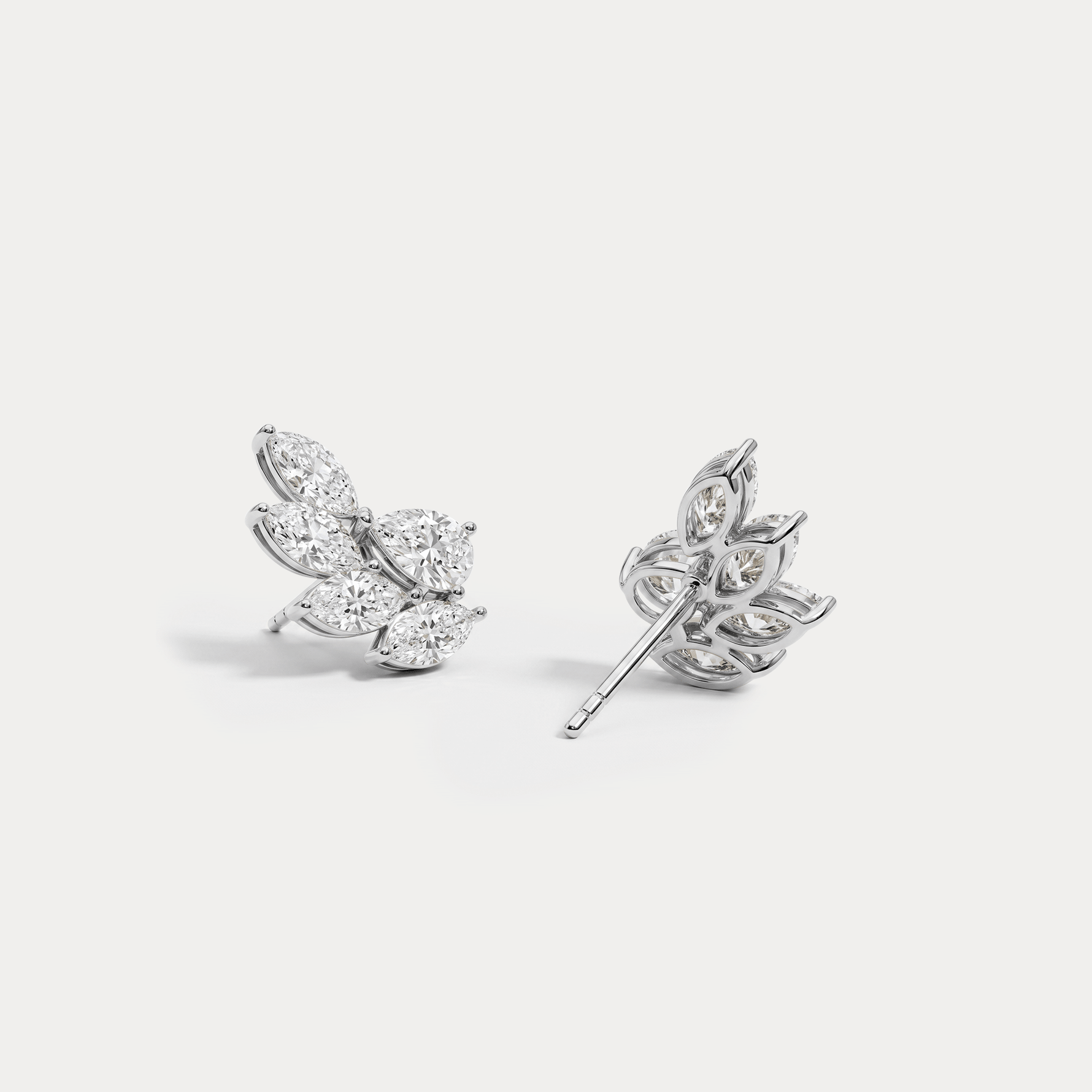 2.34 CTW Laurel Leaf Lab-Grown Diamond Stud Earrings - Earrings