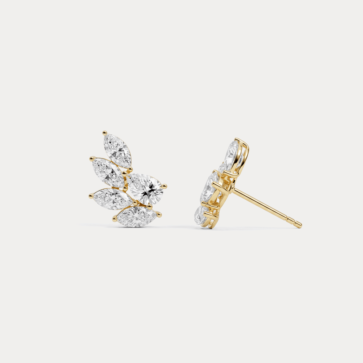 2.34 CTW Laurel Leaf Lab-Grown Diamond Stud Earrings - Earrings