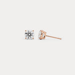 Round Lab-Grown Diamond Solitaire Stud Earrings - Earrings