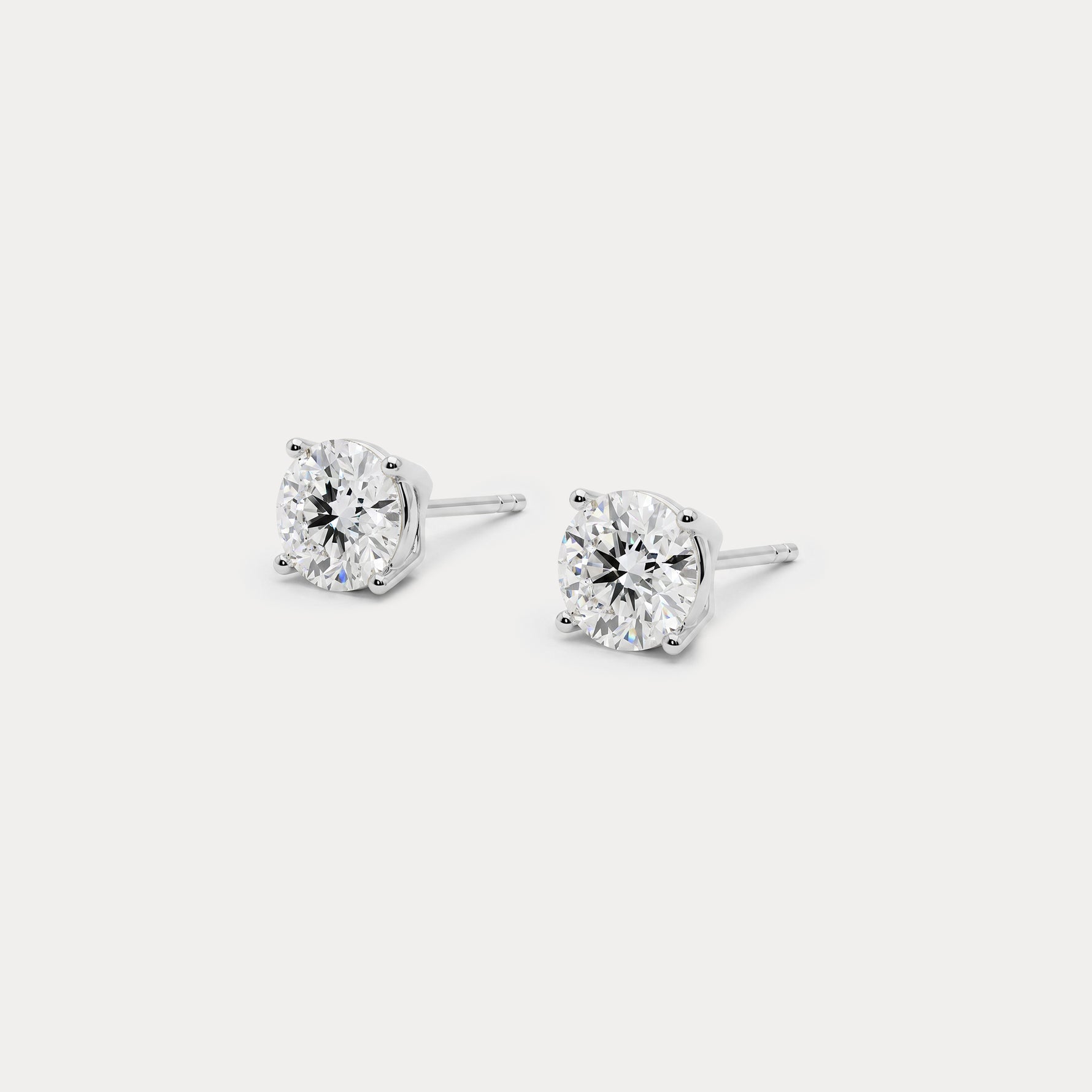 Round Lab-Grown Diamond Solitaire Stud Earrings - Earrings