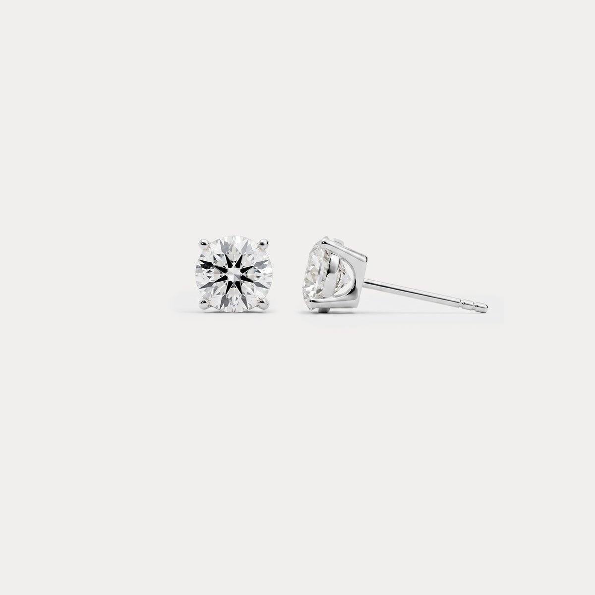 Round Lab-Grown Diamond Solitaire Stud Earrings - Earrings