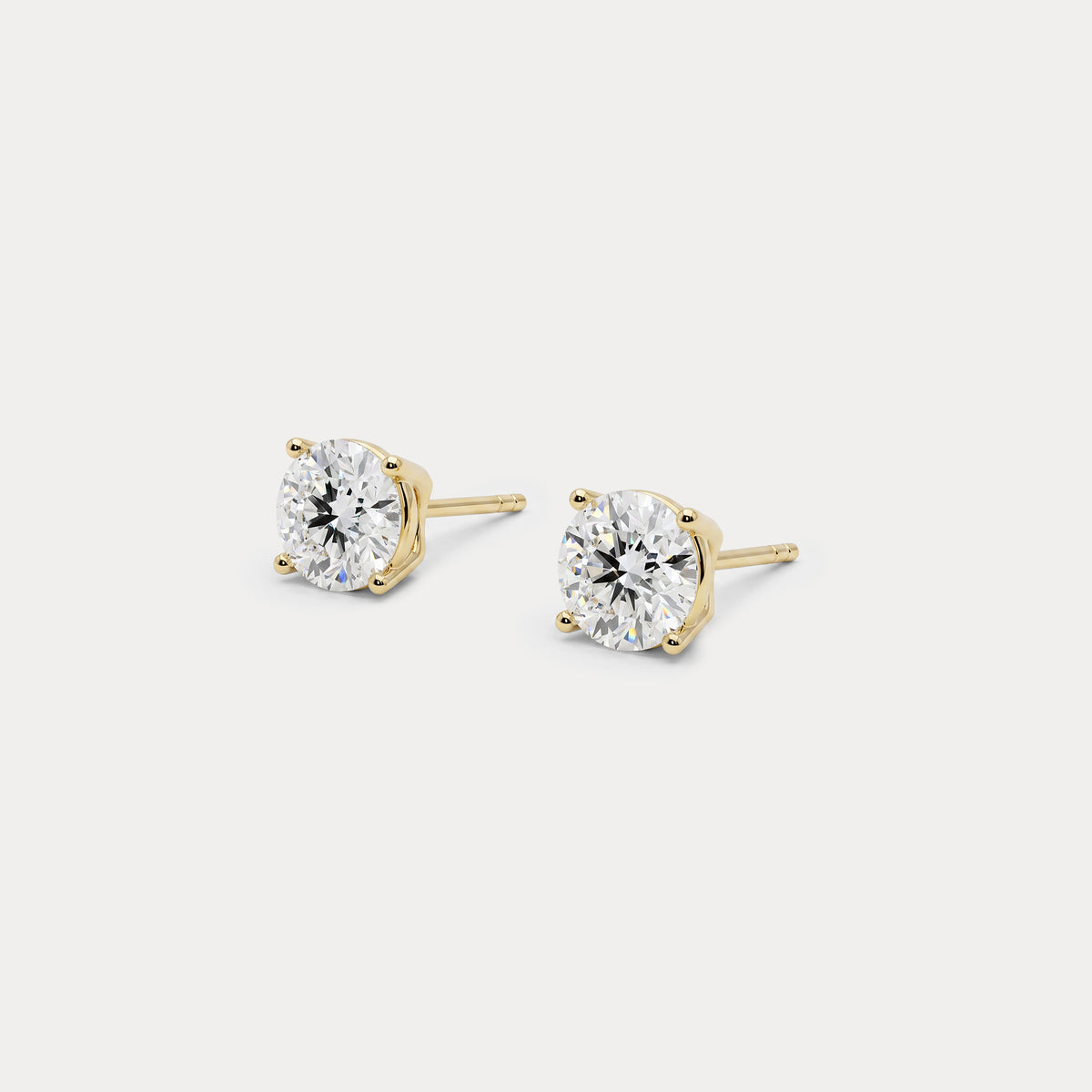 Round Lab-Grown Diamond Solitaire Stud Earrings - Earrings