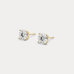 Round Lab-Grown Diamond Solitaire Stud Earrings - Earrings