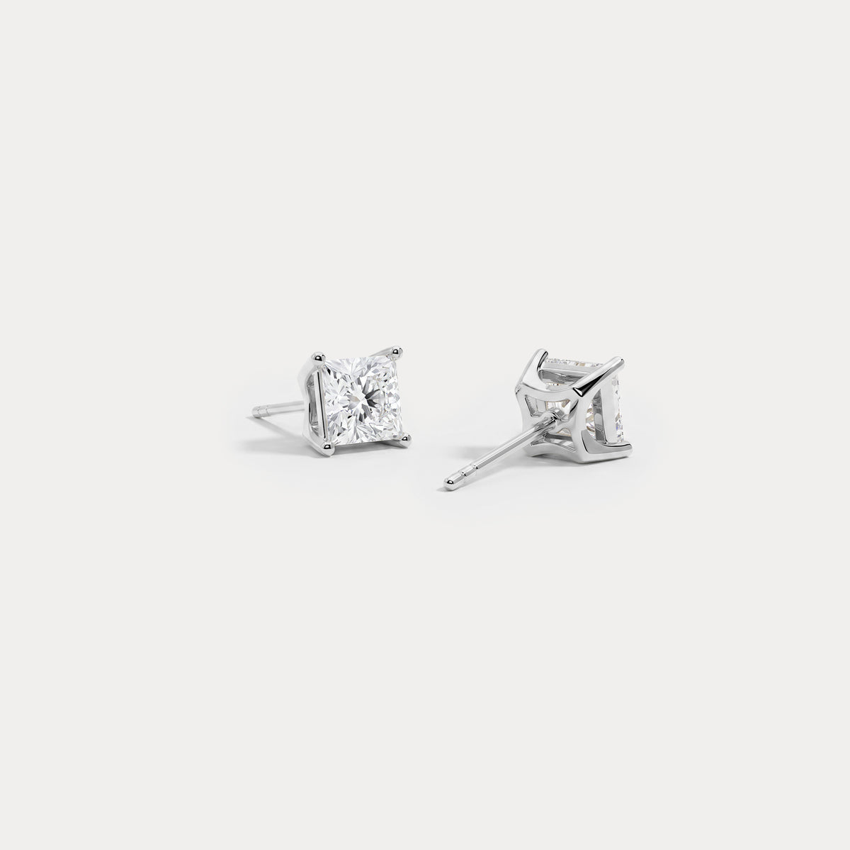 Princess Lab-Grown Diamond Solitaire Stud Earrings - Earrings