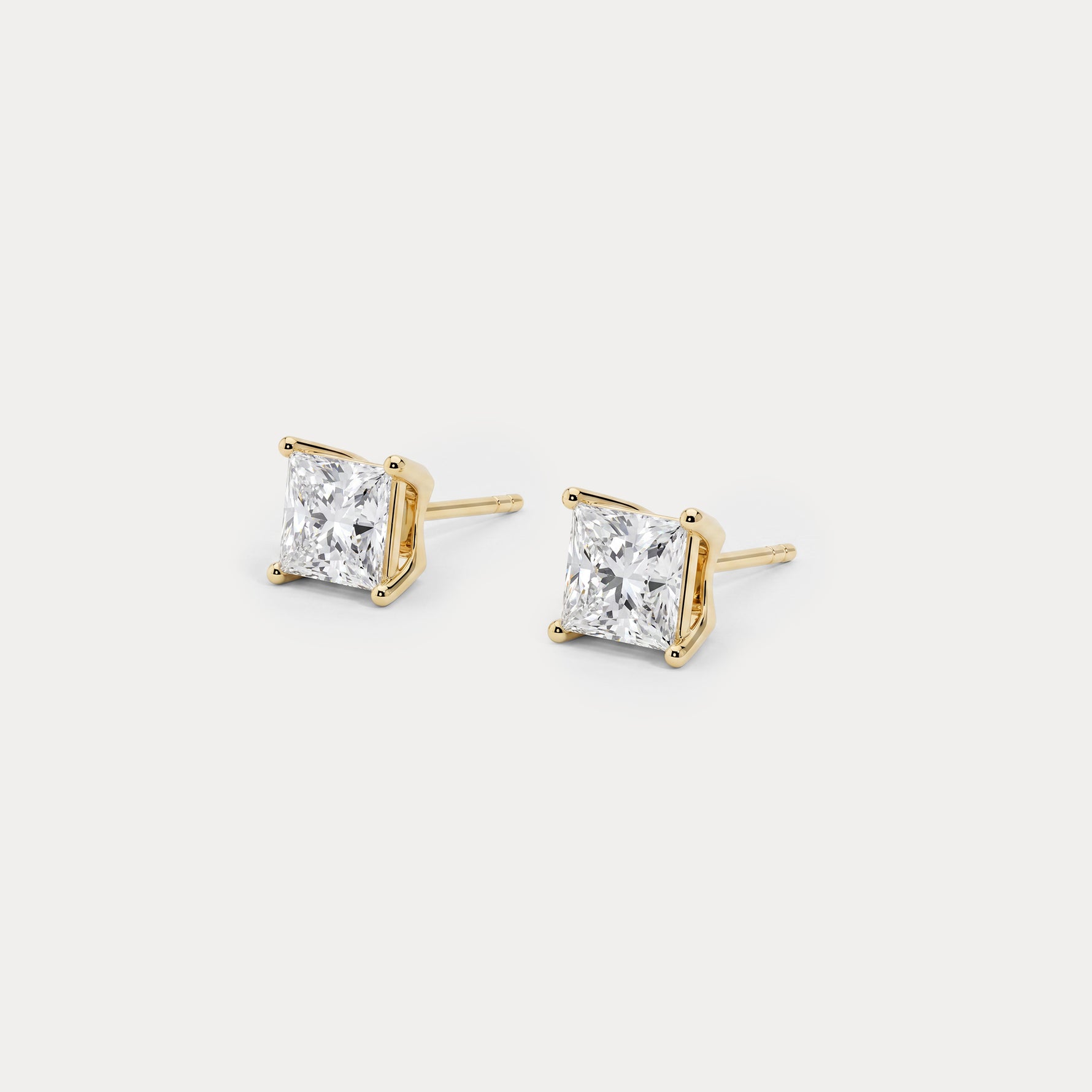 Princess Lab-Grown Diamond Solitaire Stud Earrings - Earrings