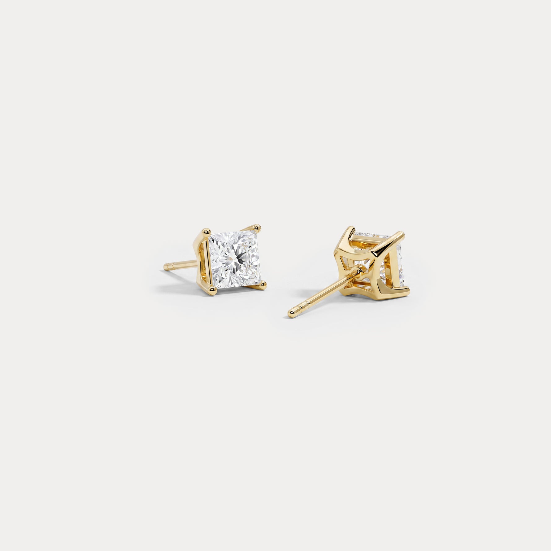 Princess Lab-Grown Diamond Solitaire Stud Earrings - Earrings