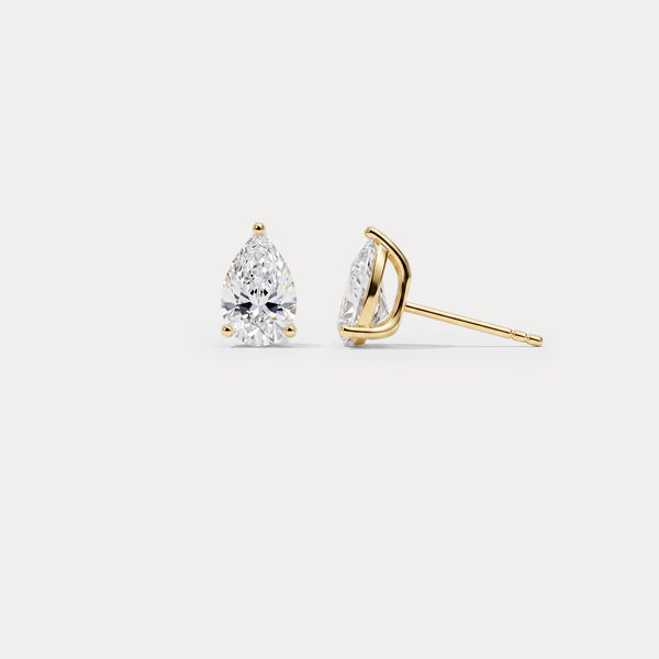 Pear Lab-Grown Diamond Solitaire Stud Earrings - Earrings