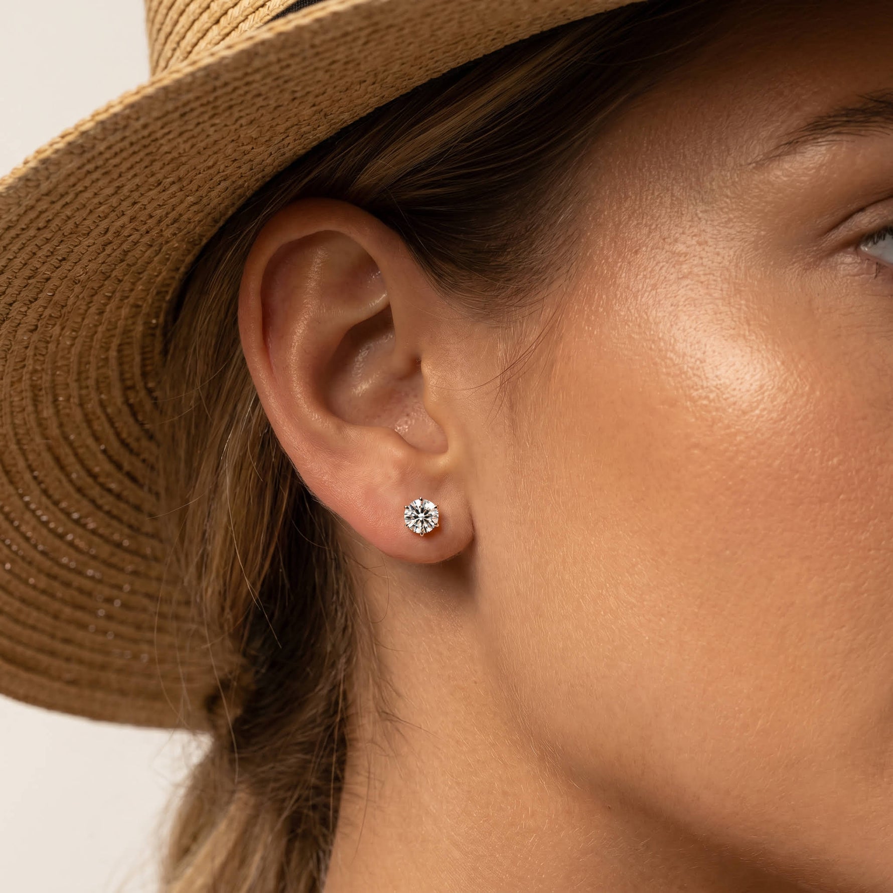 Classic Lab-Grown Diamond Six-Prong Tulip Stud Earrings - Earrings