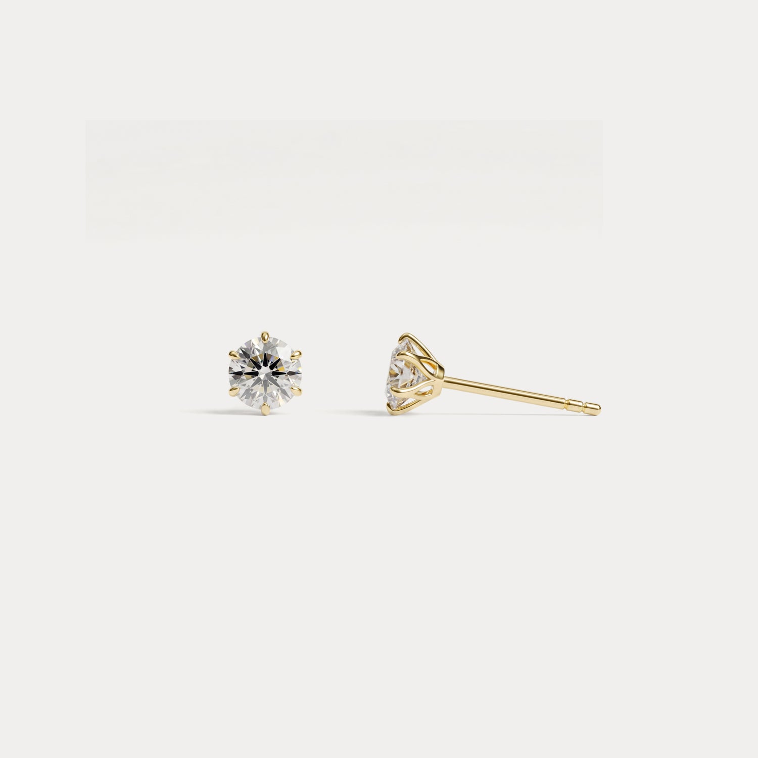Classic Lab-Grown Diamond Six-Prong Tulip Stud Earrings - Earrings