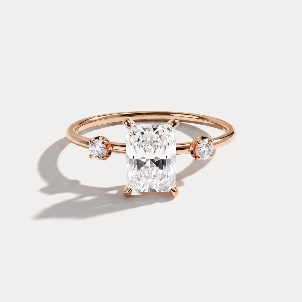 Liora丨1CT Radiant Cut Lab Grown Diamond Three Stones Engagment Ring - Rings
