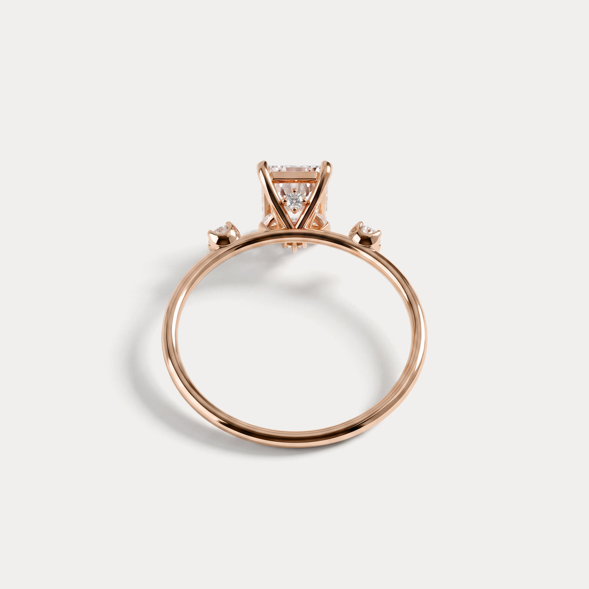 Liora丨1CT Radiant Cut Lab Grown Diamond Three Stones Engagment Ring - Rings