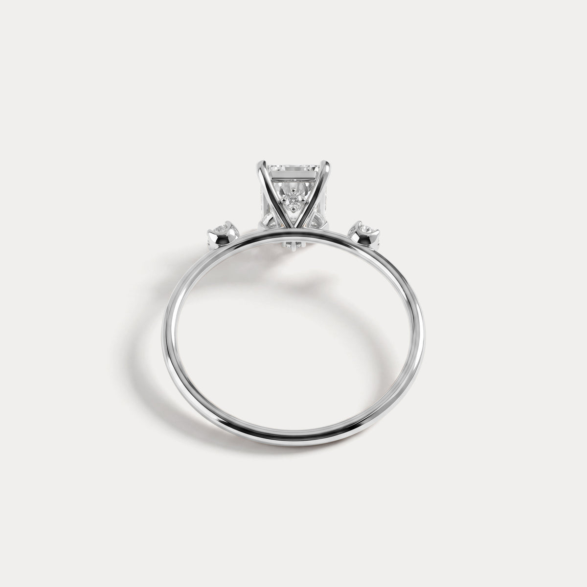 Liora丨1CT Radiant Cut Lab Grown Diamond Three Stones Engagment Ring - Rings