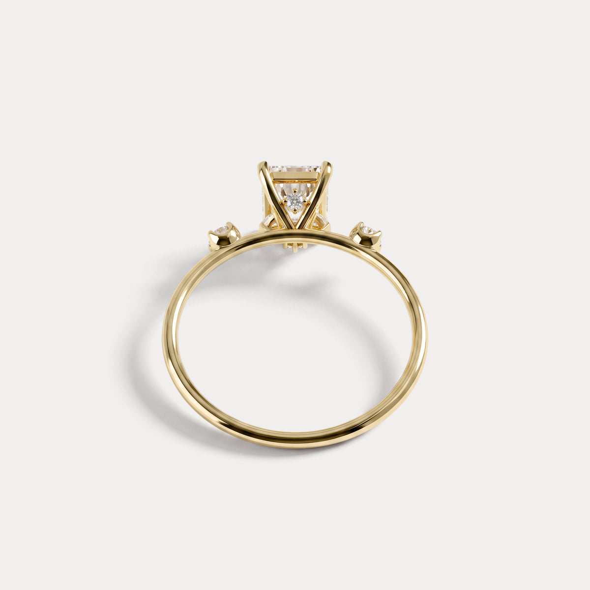 Liora丨1CT Radiant Cut Lab Grown Diamond Three Stones Engagment Ring - Rings