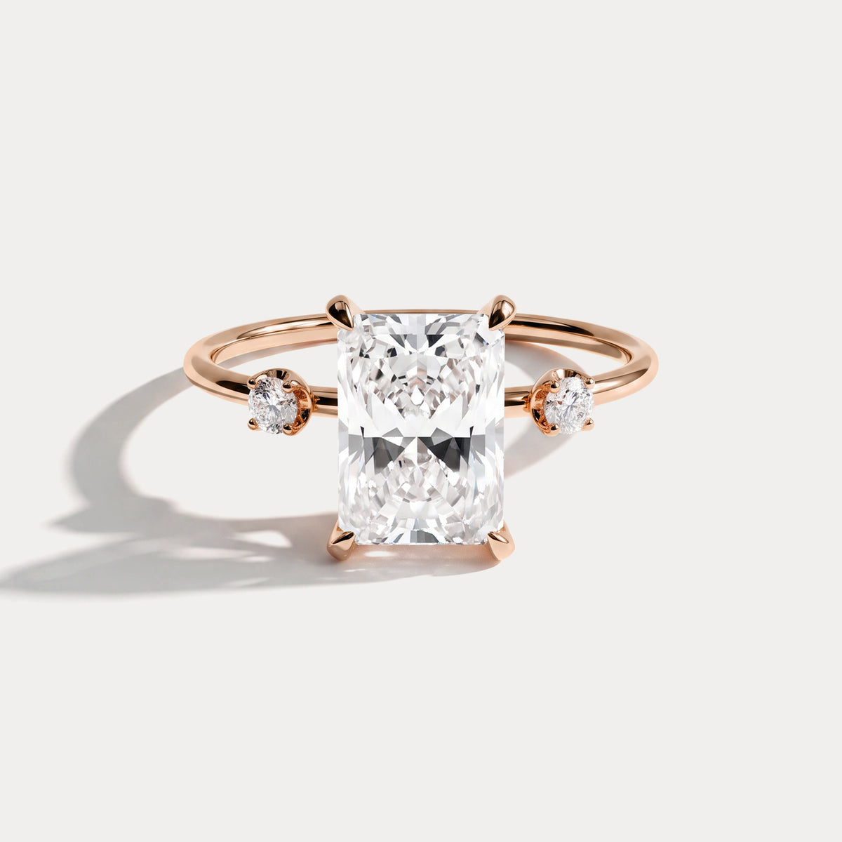 Liora丨2CT Radiant Cut Lab Grown Diamond Three Stones Engagment Ring - Rings