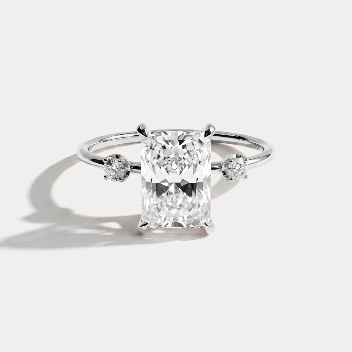 Liora丨2CT Radiant Cut Lab Grown Diamond Three Stones Engagment Ring - Rings
