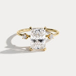 Liora丨2CT Radiant Cut Lab Grown Diamond Three Stones Engagment Ring - Rings