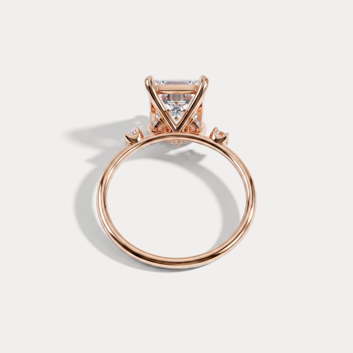 Liora丨3CT Radiant Cut Lab Grown Diamond Three Stones Engagment Ring - Rings
