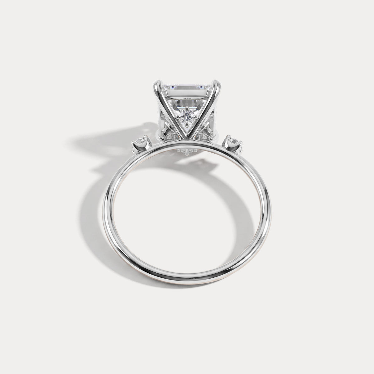 Liora丨3CT Radiant Cut Lab Grown Diamond Three Stones Engagment Ring - Rings