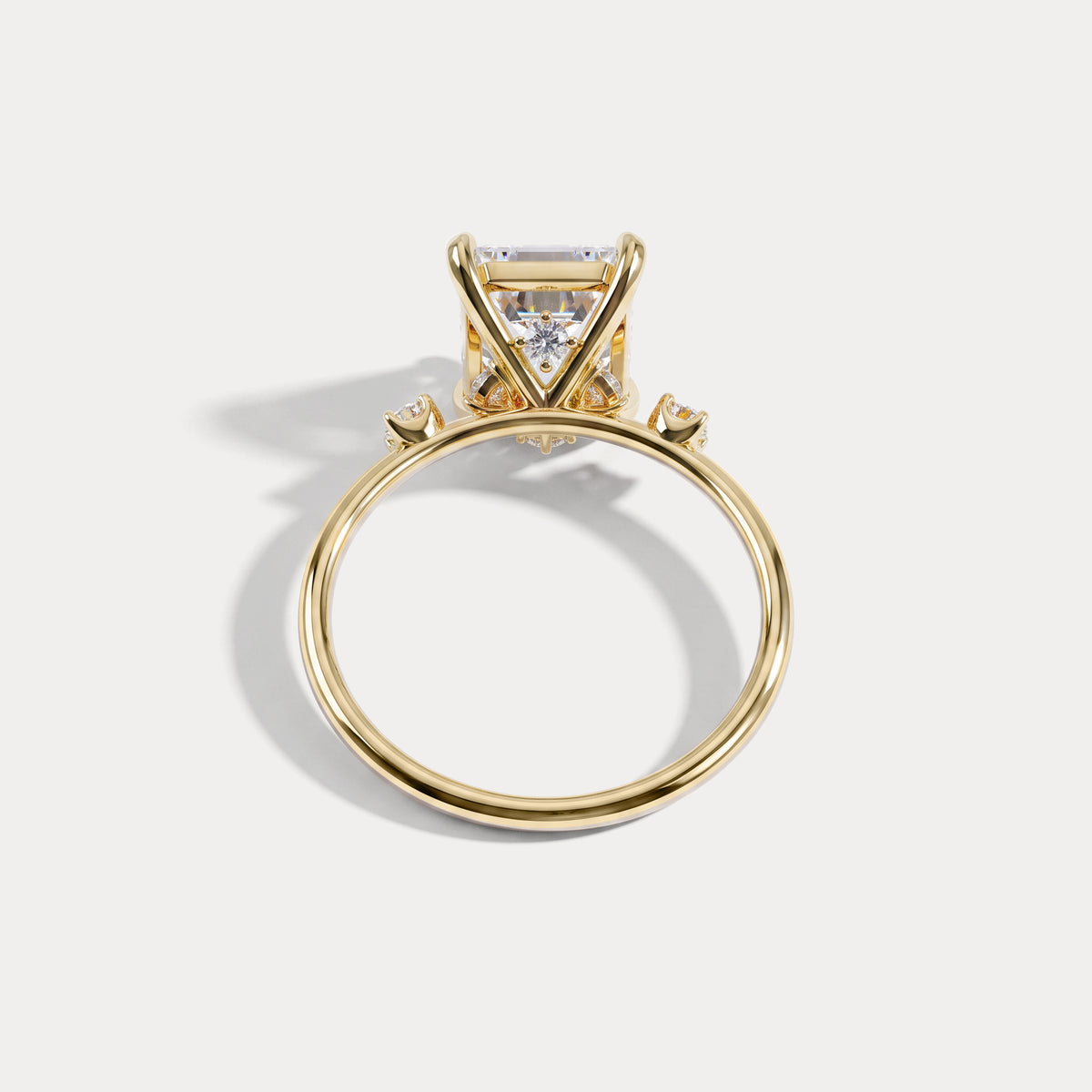 Liora丨3CT Radiant Cut Lab Grown Diamond Three Stones Engagment Ring - Rings