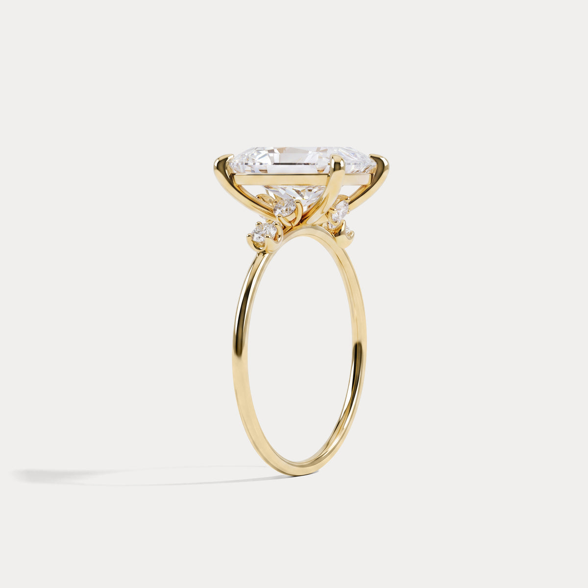 Liora丨3CT Radiant Cut Lab Grown Diamond Three Stones Engagment Ring - Rings